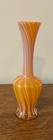 Vintage Hand-Blown Swirl Art Glass Orange Vase Decorative