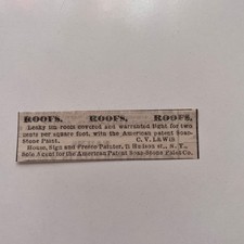 Leaky Tin Roofs Sealed Patented Paint CV Lewis NY 1869 NY Clipping SAJ7-S91