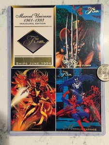1994 Flair Marvel Universe 1961-1993 Inaugural Edition Uncut Promo Sheet 5x7