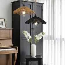 RetroL faux rattan lampshade yellow straw hat chandelier lampshade Lamp Decor