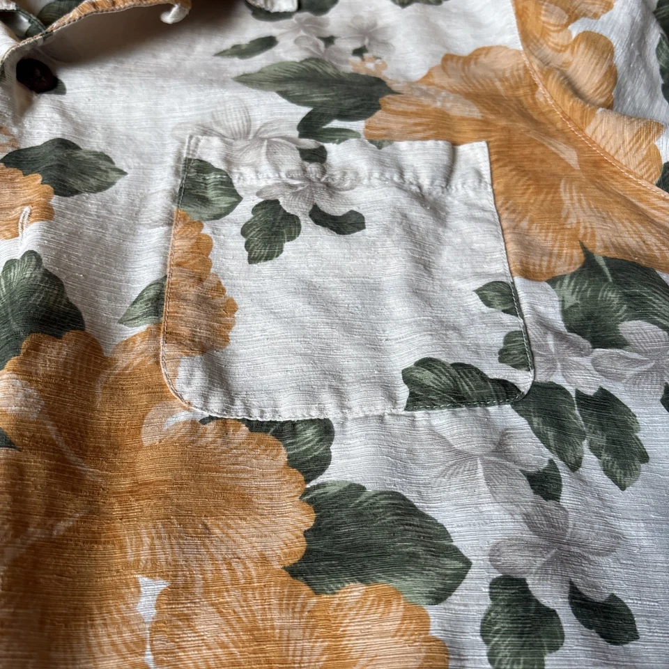 Camisa Havana Jacks Café Hawaiana Para Hombres Floral Abotonada Manga Corta Hoja Talla Med Foto 4 de 4