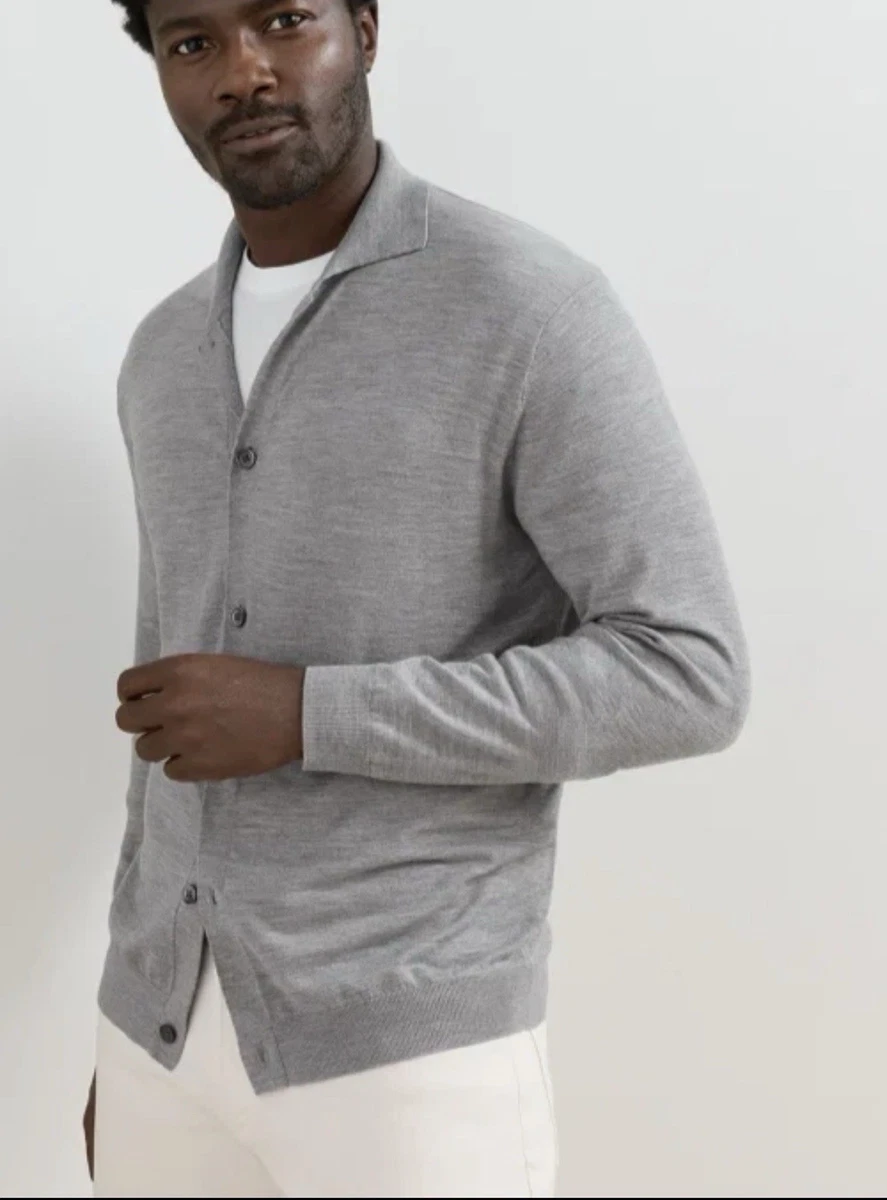 Suéter Peter Millar Southport Botón Completo Para Hombre S - Gale Cárdigan Lana Merino