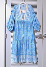 3/4 blue floral lace tie front duster cardigan XL