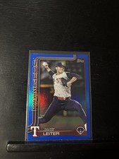 Jack Leiter 2025 Topps Update Blue Rainbow Foil #US165 /150 Texas Rangers