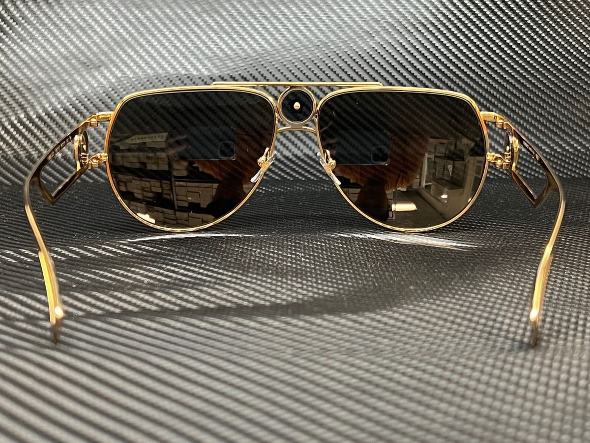 Versace aviator gold sunglasses ⭐️ Versace VE2283 XL (61 - 13) with Grey lenses and Gold frame  main image 4