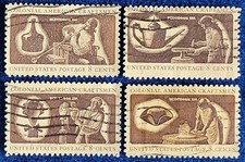 US Stamps 1972 Craftsmen in America Set Of 4 Used Off Paper 8 cent #1456-1459