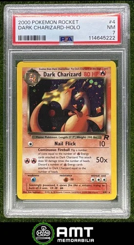 Dark Charizard PSA 7 2000 Pokemon Team Rocket Holo #4/82 5222