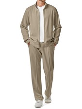 Mens Tracksuits Piece Set Casual Sweatsuit Full Zip Jacket  Jogger Pants War...