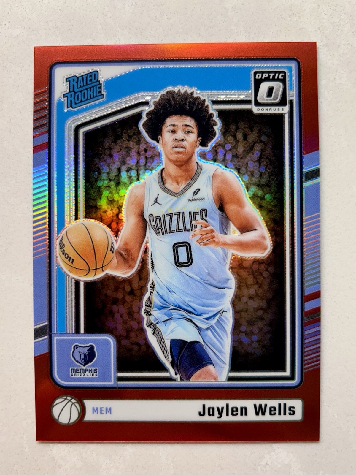 2024-25 Panini Donruss Optic Red /99 Rated Rookie Jaylen Wells #252 Grizzlies 🔥