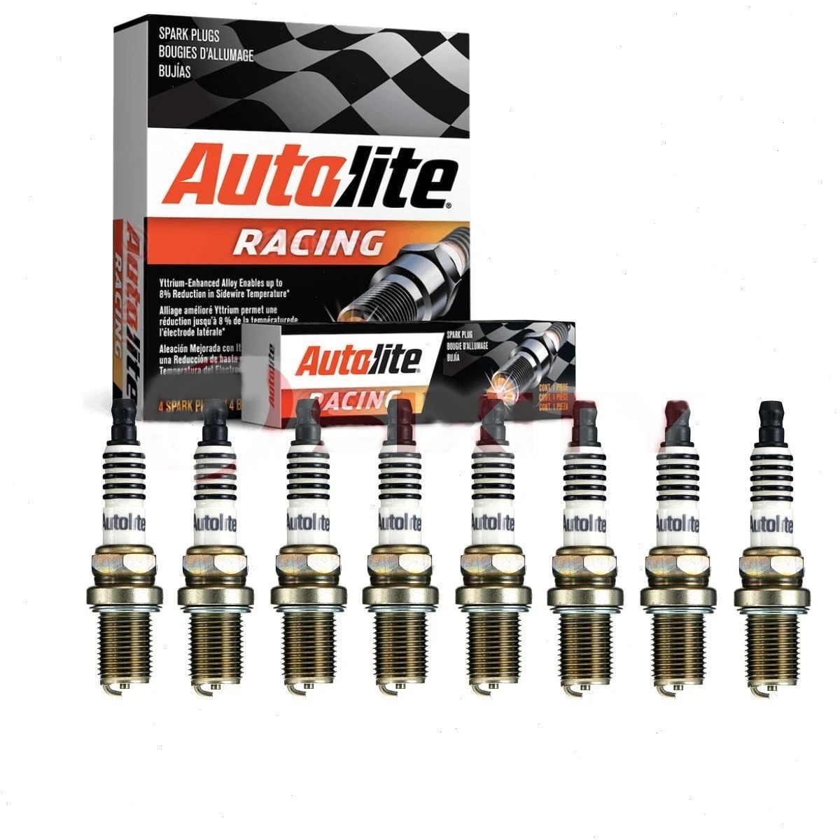 8 pc Autolite Racing AR135 Spark Plugs for D7B AF2C 802 2817 Ignition Wire