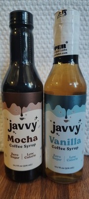 Lot Of 2 Javvy Vanilla & Mocha Zero Sugar Coffee Syrup 12.7 FL Oz