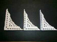 3 Shelf Braces Wall Brackets Cast Iron SMALL 5 x 4 Corbels Distressed White