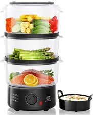 3-Tier Food Steamer 7.5L Electric Vegetable Steamer Cooker