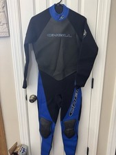 O Neill Men s Full Wet Suit L Blue Black Back Zip Long Sleeve beach water wear