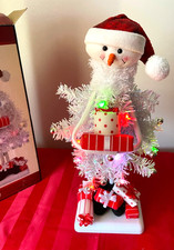22" SNOWMAN LIGHTED CHRISTMAS TREE figurine "Just Chillin" multi colored lights