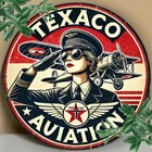 Texaco Aviation 1949 Vintage Tin Metal Signs - Aluminum Foil Engraving Retro Wa