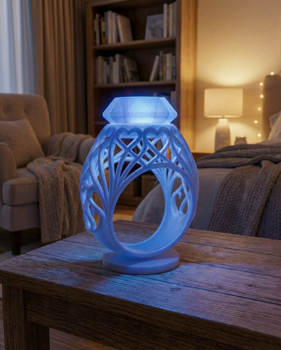 Lampe design en impression 3D relief avec éclairage LED texturé haut de gamme