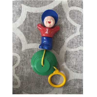 Novelty Pull Toy Figure Red Blue Green Yellow for Motor & Hand-Eye Skills