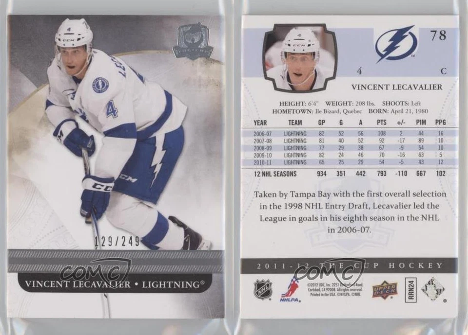 2011-12 Upper Deck The Cup 129/249 Vincent Lecavalier #78 4ry - Image 3 of 3