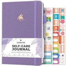Clever Fox Self-Care Journal Daily Reflection A5 5.8'' x 8.3'' , Lavender