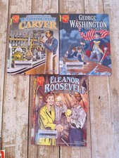 Lot Of 3 Graphic Library Biographies George  Washington Carver Eleanor Roosevelt