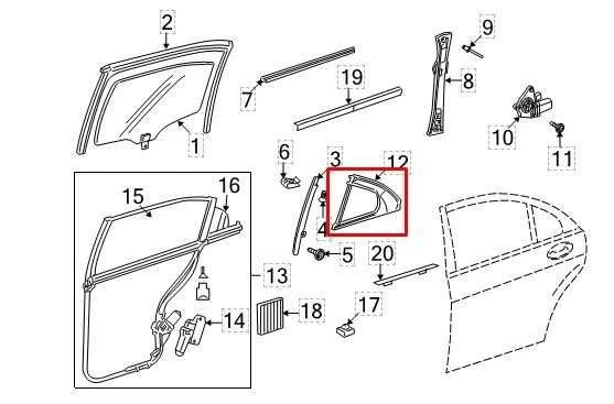Mercedes-Benz S550 2007-2013 puerta trasera izquierda cuarto ventana cristal 221-730-23-20 Foto 2 de 4