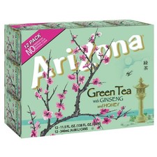 Arizona Green Tea with Ginseng and Honey, 11.5 Fl Oz Cans 12-Pack