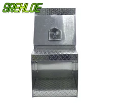 25"x28"x15" Aluminum Side Mount Semi Truck Tool Box Saddle Step Box w/T-Lock