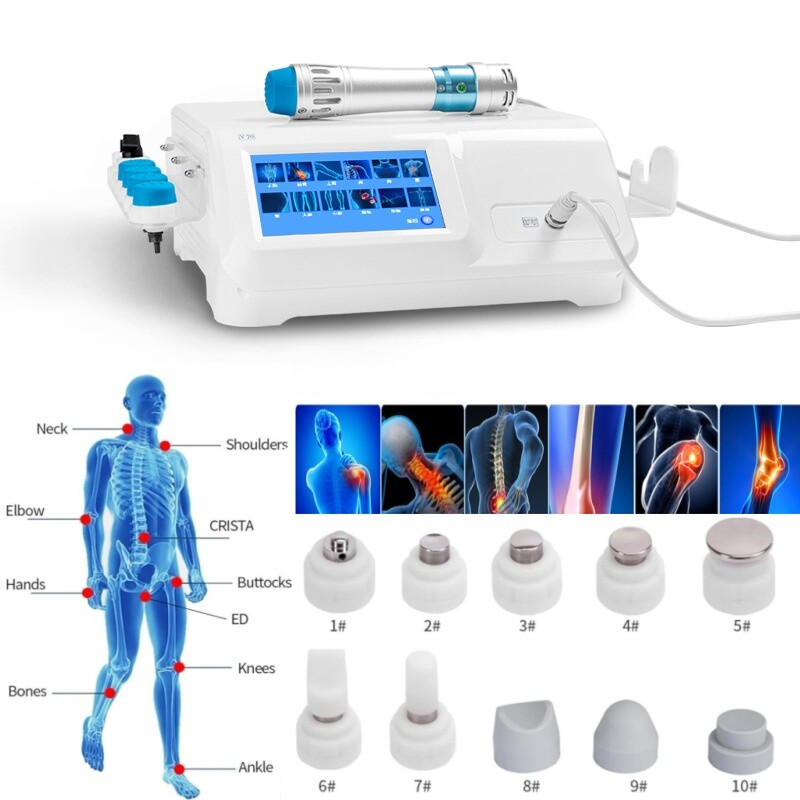 ED Stoßwellentherapie Gerät Therapiegerät Extrakorporales mit 10 Massageköpfen