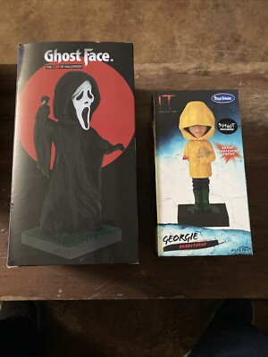 Ghost Faced Scream & Georgie IT Royal Bobble Bobbleheads Spirit Halloween NEW