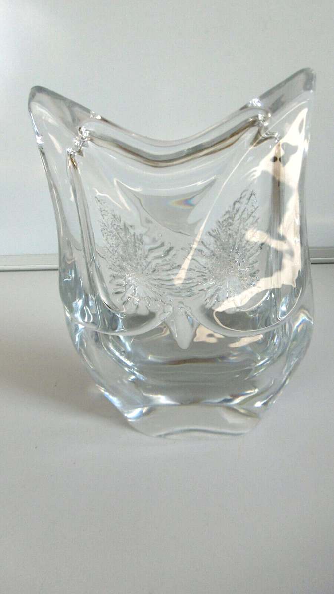 Sculpture Chouette DAUM France – Pâte De Verre, Bleu Et Orange, Figurine Animalière Contemporaine