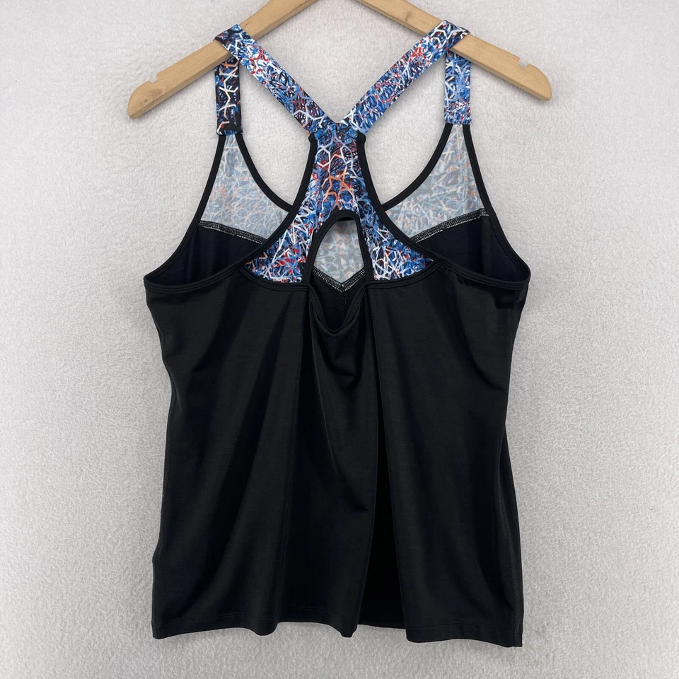 Camiseta sin mangas LIJA para mujer XL elástica atlética golf tenis entrenamiento espalda deportiva negra Foto 2 de 4