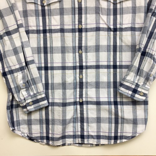 VTG 90s EDDIE BAUER Madras Lightweight Button Down Shirt 100% Cotton LARGE India - Picture 2 of 6
