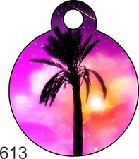 Pet Tag Personalized Pet ID tag for Dog and Cat ROUND Tag Unique cute Pink Heart