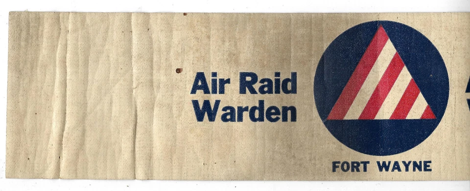 Named WWII Civil Air Raid Warden Full Armband of D. Glenn Davis, Fort Wayne-img-1
