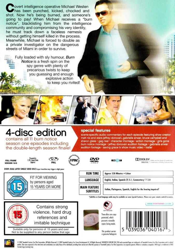 Aviso de grabación: disco DVD de la temporada 1 región 2 (4 discos) como nuevo Foto 2 de 2