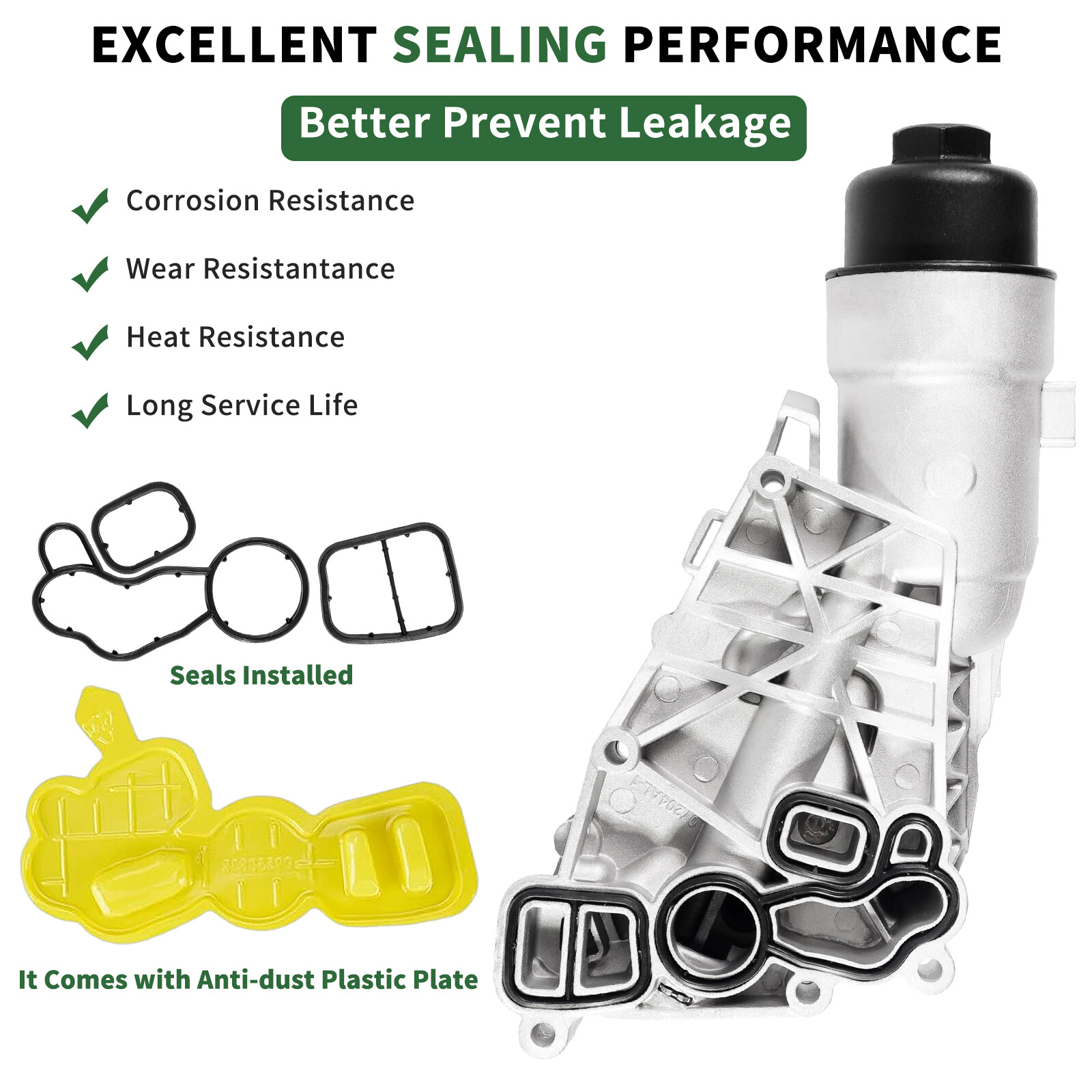 Aluminum Oil Cooler Filter Housing Assembly for 14-19 Mini Cooper BMW i8 X1 X2