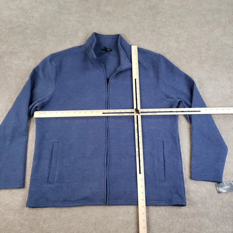 Chaqueta Acolchada Alfani Para Hombre XXL 2XL Azul Cremallera Completa Simulada Cuello Bolsillos Informal Foto 2 de 4