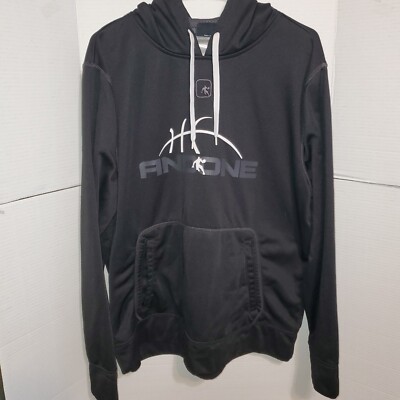 And1 Hoodie Mens Large Pullover Pockets Black Embroidered Logo