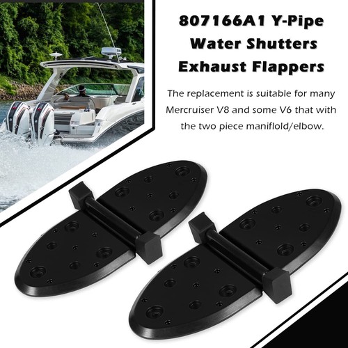 2PCS For MerCruiser Exhaust Y Pipe V6 V8 Flapper Flappers Shutter Water