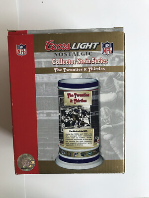 Coors Light Nostalgic NFL Collector Stein Series Forties & Fifties with Box COA