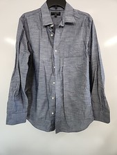 Banana Republic Men's Button Down Shirt Large L Blue Gray Long Sleeve Slim Fit