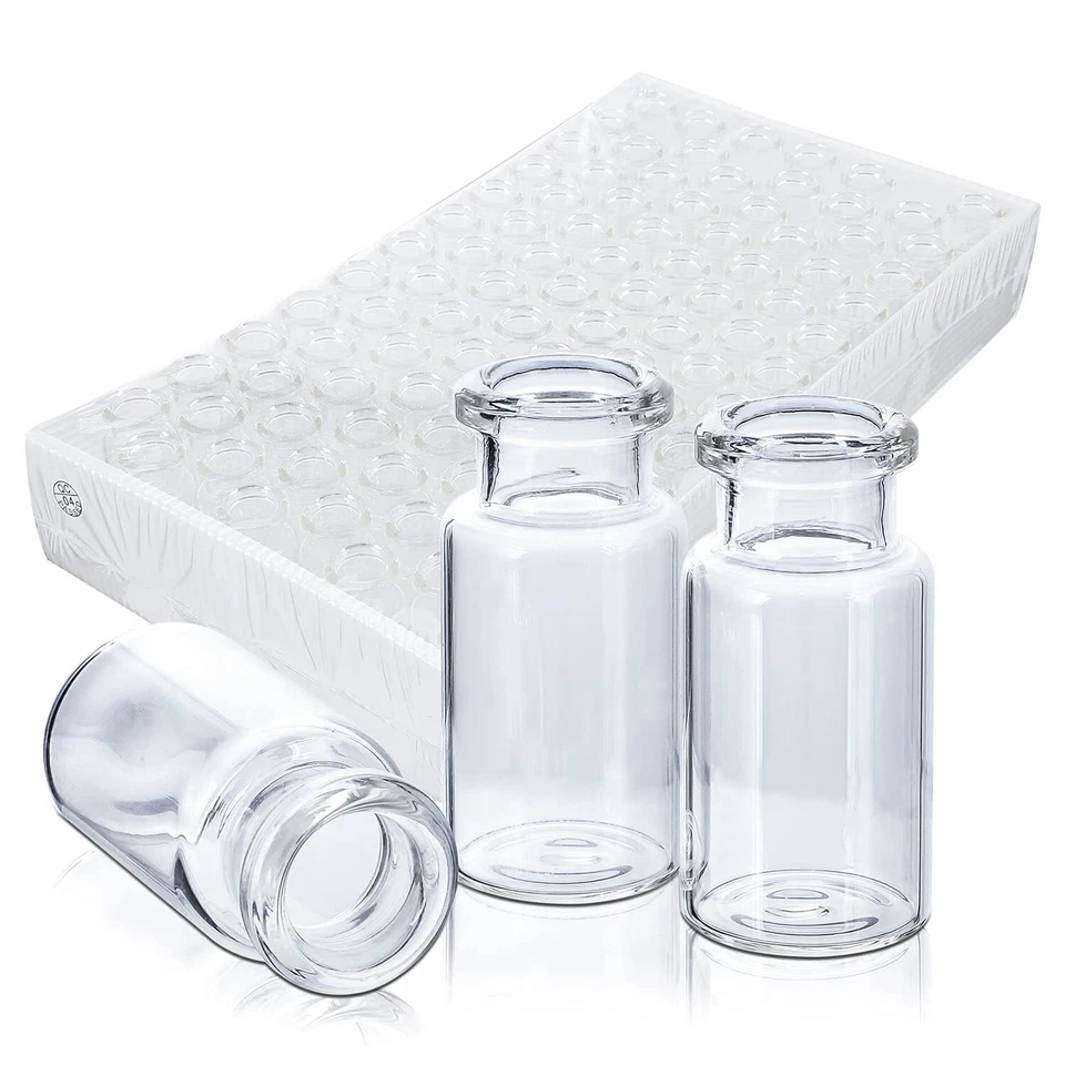 10ml Sample Vials Aluminum Caps 20mm Crimp Top Glass Bottle White PTFE,10000pcs - Image 3 of 4