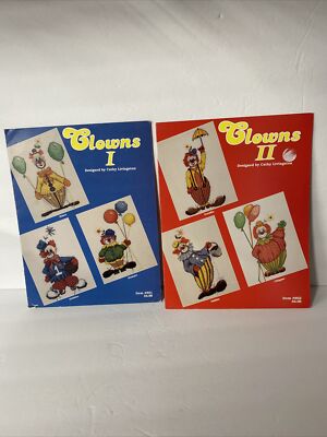 Just Cross Stitch Pattern/Chart Clowns 1 and 2 Cathy Livingston Vtg