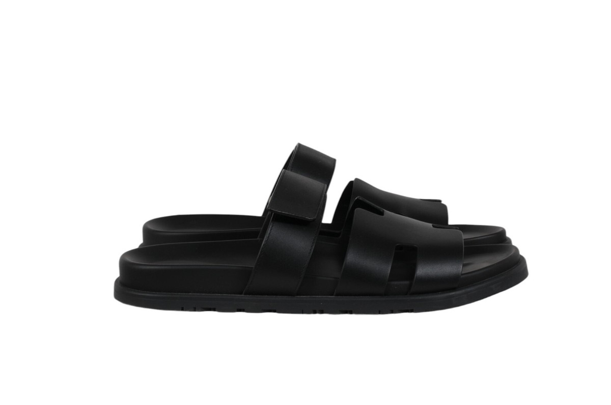Hermes Mens Chypre Sandals Size US 11.5 EU 44.5 Black  display picture 3