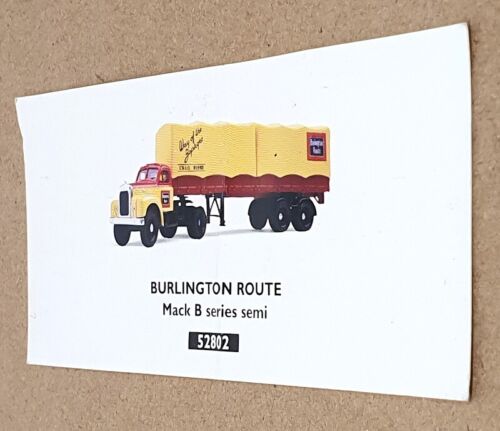 Corgi 1/50 Scale 52802 - Mack B Series Semi Truck (Burlington Route) Beige/Red - Picture 5 of 6