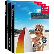 Koala Premium Glossy Photo Paper 8.5x11 150 Sheet Inkjet 66lb Waterproof No-fade