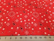 22" X 44" VINTAGE RED BANDANA PAISLEY/HANKERCHIEF PATTERN NEW 5450