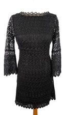 Coast Size 8 Black Scooped Back Lace Cut Out Dress Party Occasion Evening Xmas