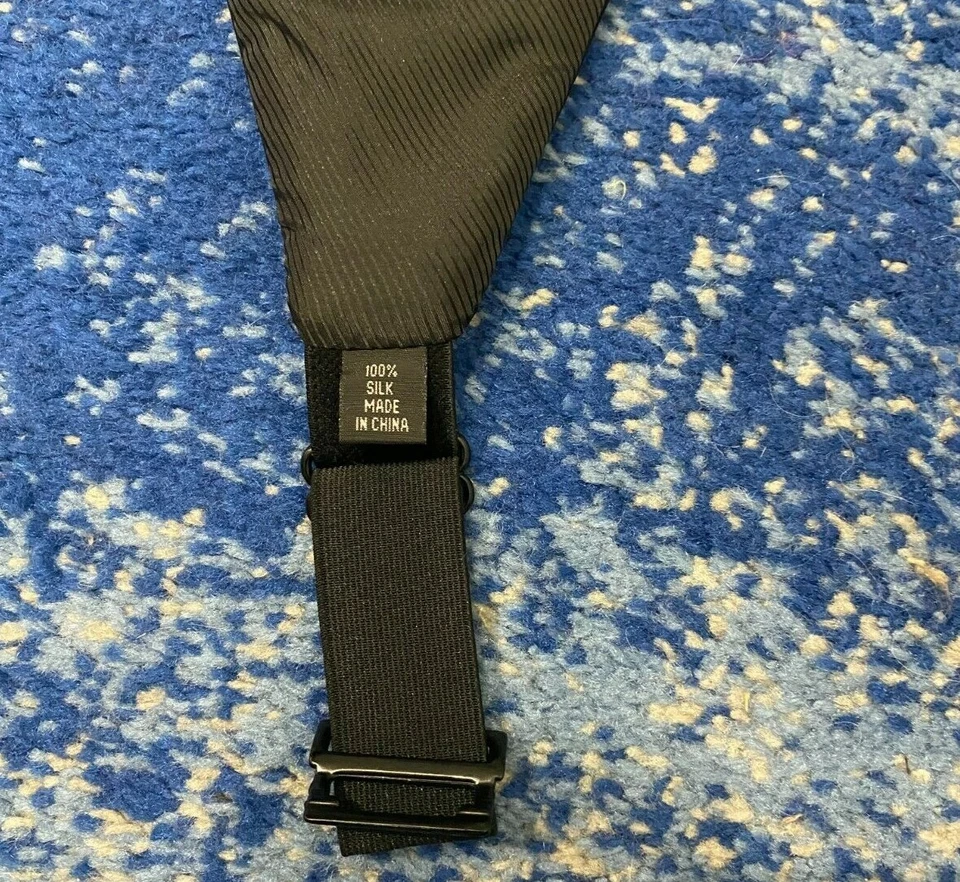 Jos. A Bank Black Pleated Satin Silk Adjustable Cummerbund  - Image 4 of 4